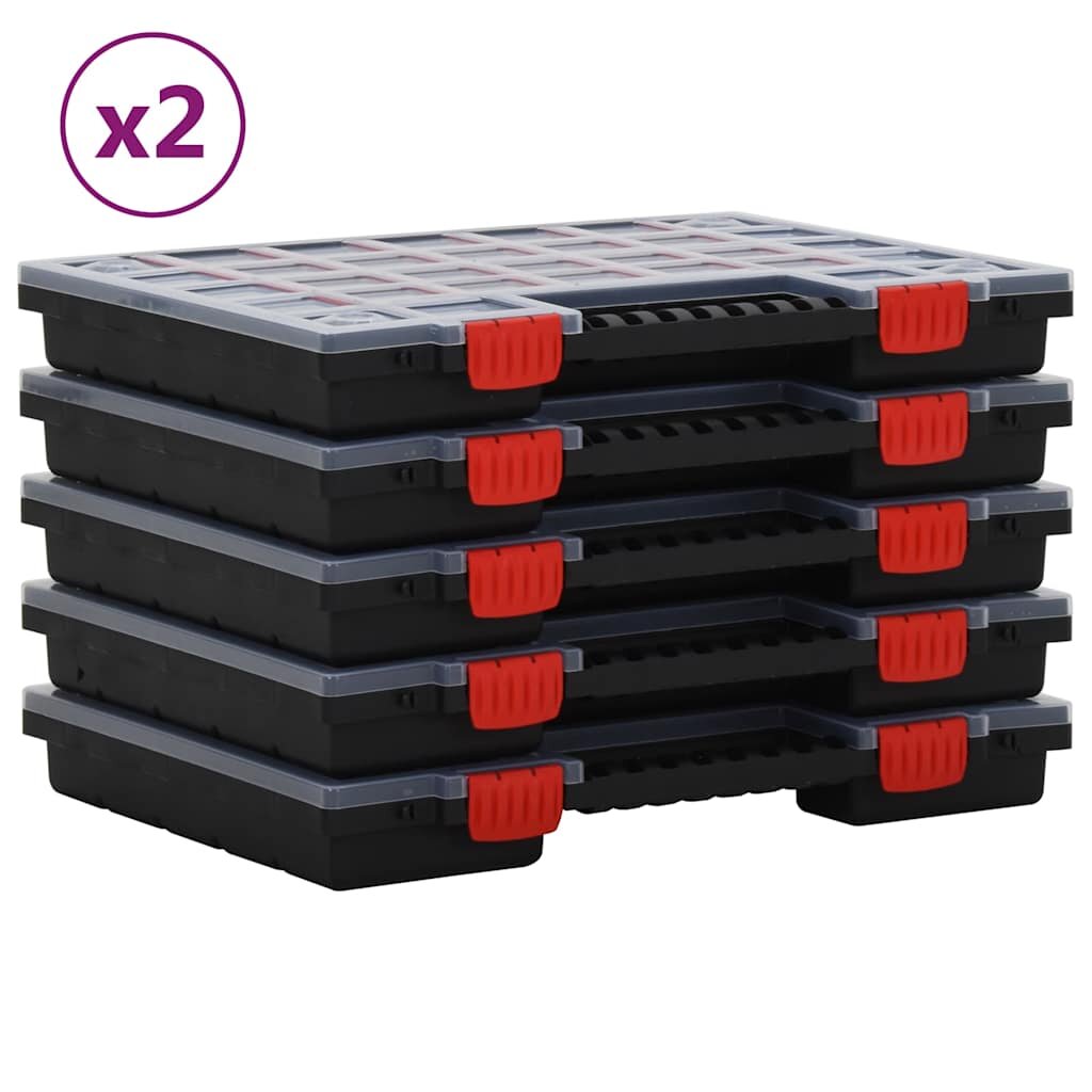 vidaXL Асортиментни кутии 10 бр 40x30x5 см полипропилен