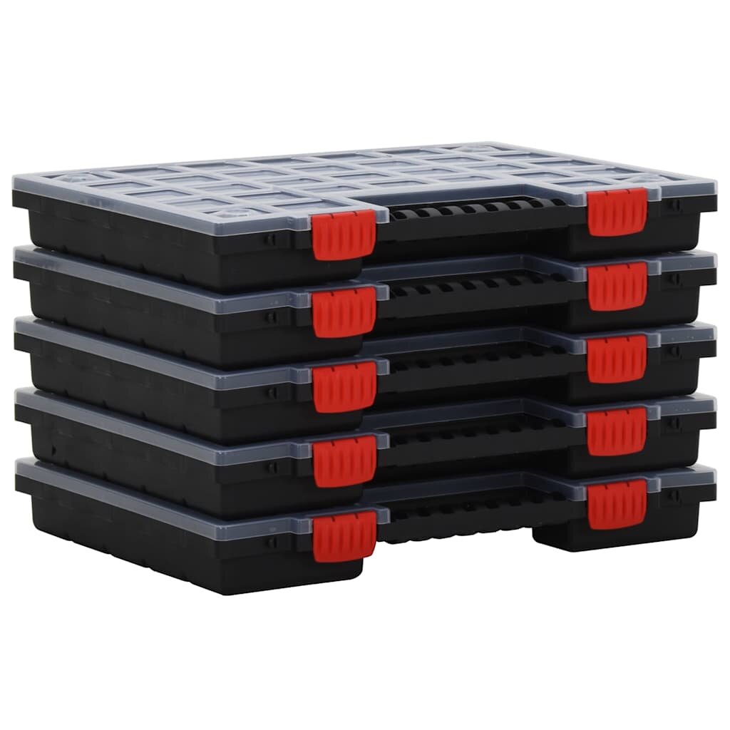 vidaXL Асортиментни кутии 5 бр 40x30x5 см полипропилен