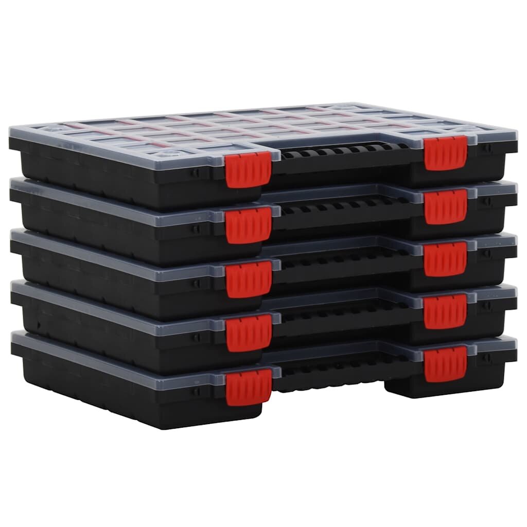 vidaXL Асортиментни кутии 5 бр 40x30x5 см полипропилен