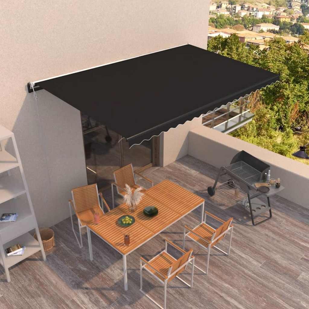 vidaXL Автоматичен прибиращ се сенник 500x350 см антрацит