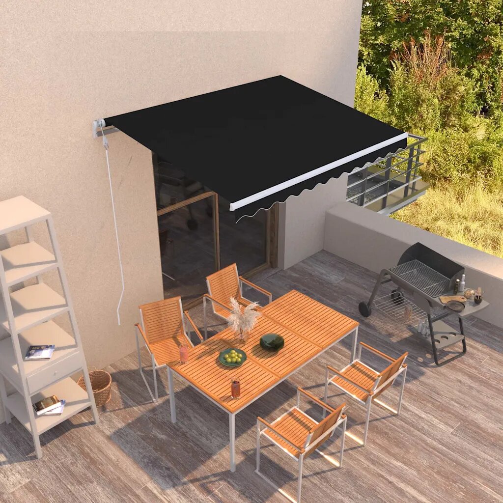 vidaXL Автоматично прибиращ се сенник 300x250 см антрацит