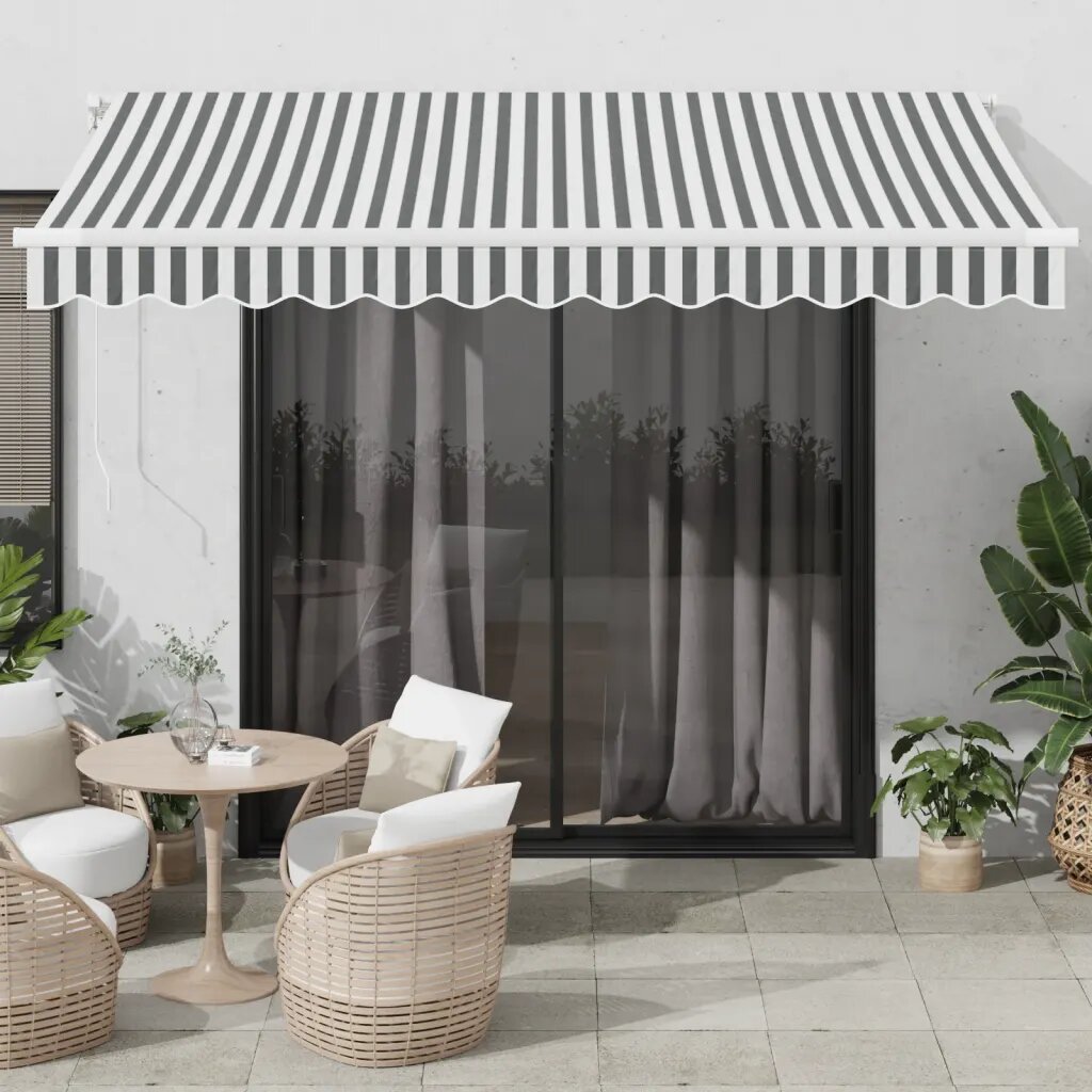 vidaXL Автоматично прибираща се тента антрацит и бял 350x250 см