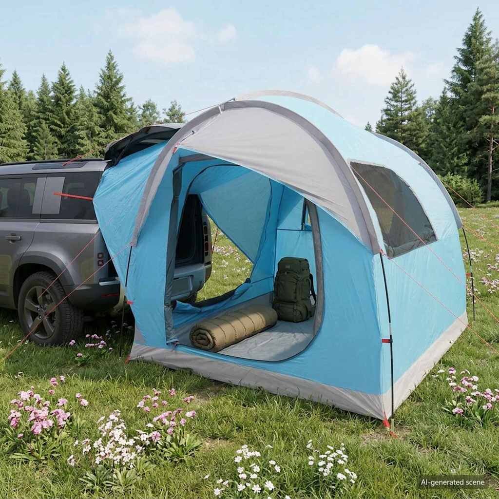 vidaXL Автомобилна палатка с покрив Синьо 239 x 210 x 210 см