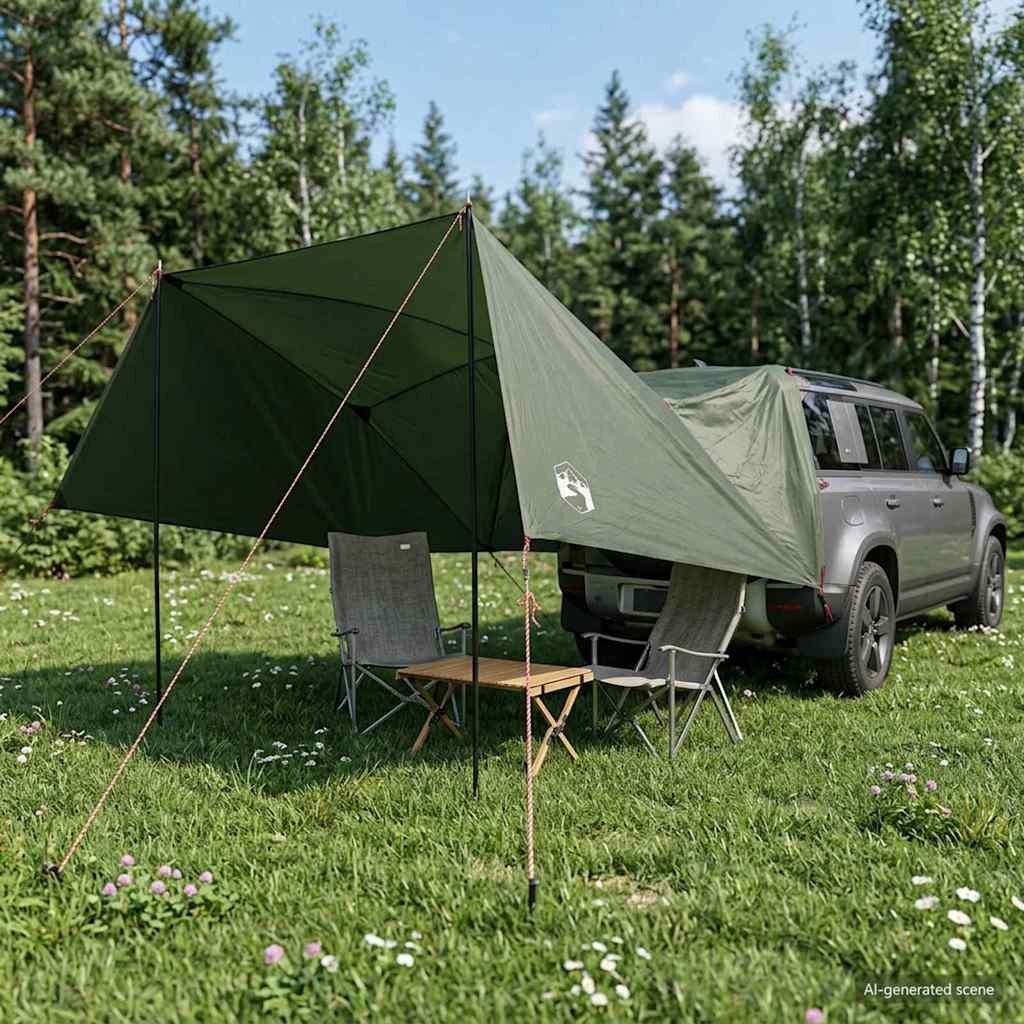 vidaXL Автомобилна палатка Военнозелено 308 x 215 x 220 см