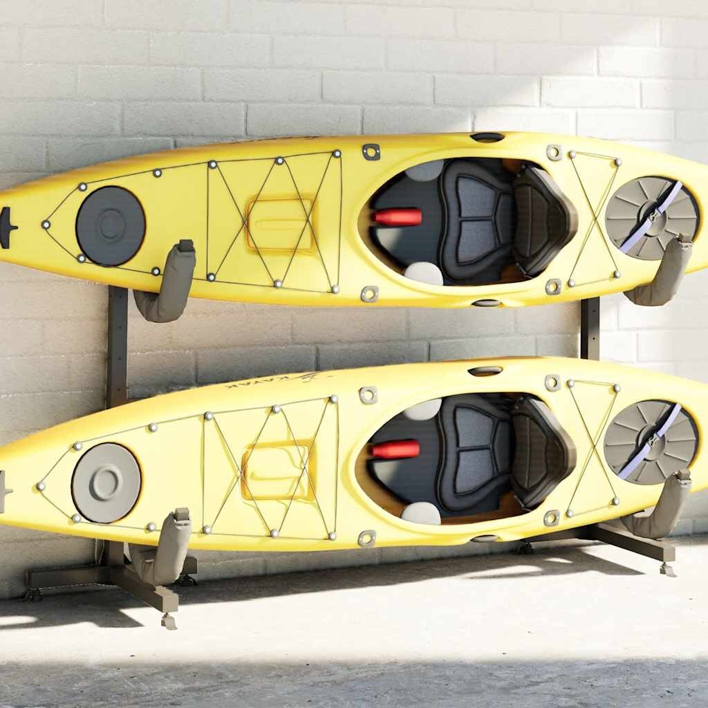 vidaXL Багажник за съхранение на 2 каяка 250x57x1275 см стомана