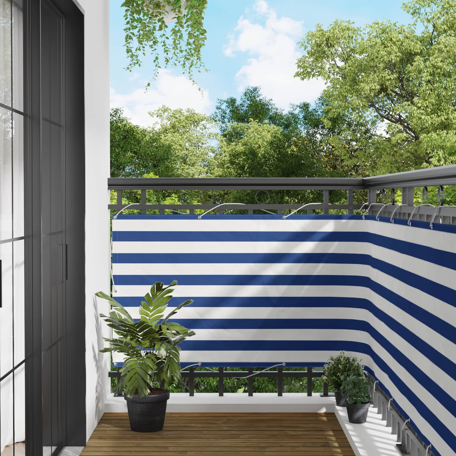 vidaXL Балконен екран 100 x 200 cm Оксфордска тъкан Правоъгълна