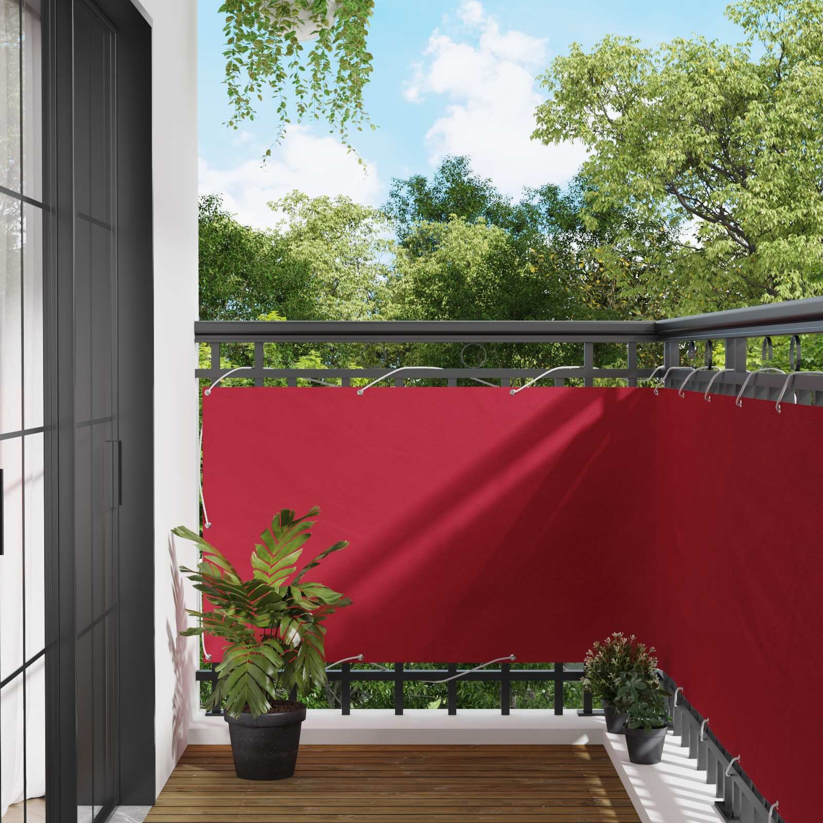 vidaXL Балконен екран 100 x 200 cm Оксфордска тъкан Правоъгълна