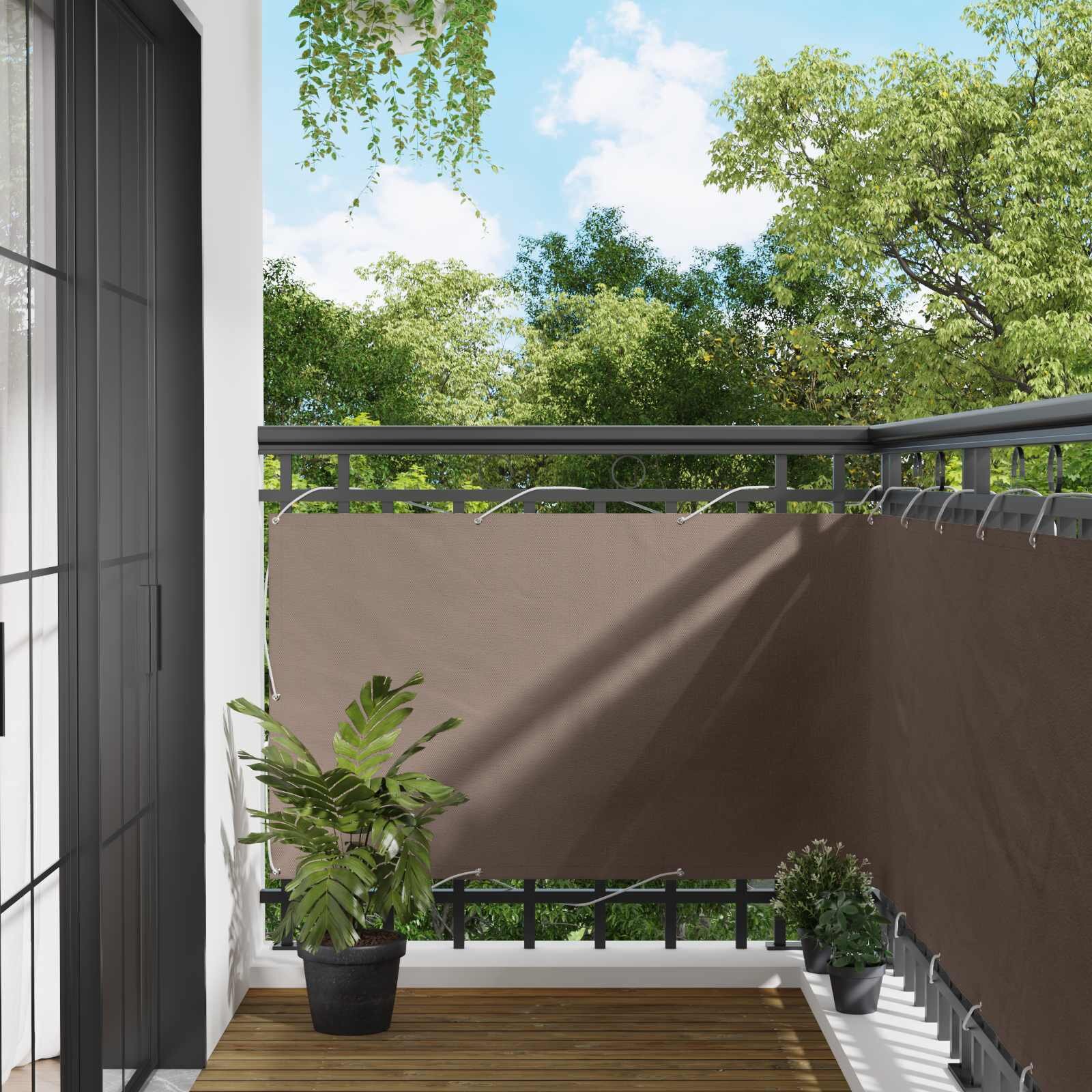 vidaXL Балконен екран 100 x 300 cm Оксфордска тъкан Правоъгълна Таупе
