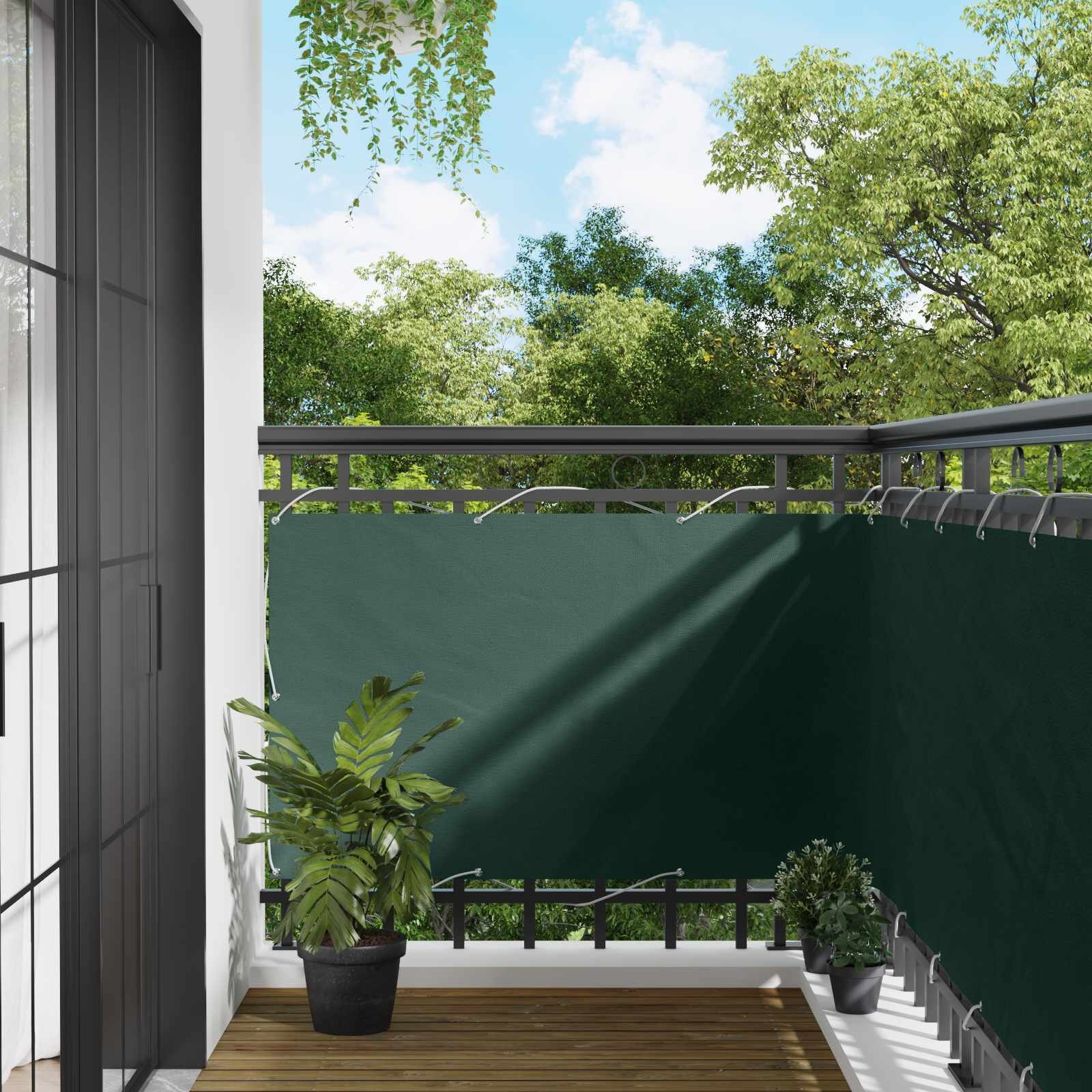 vidaXL Балконен екран 100 x 400 cm Оксфордска тъкан Правоъгълна