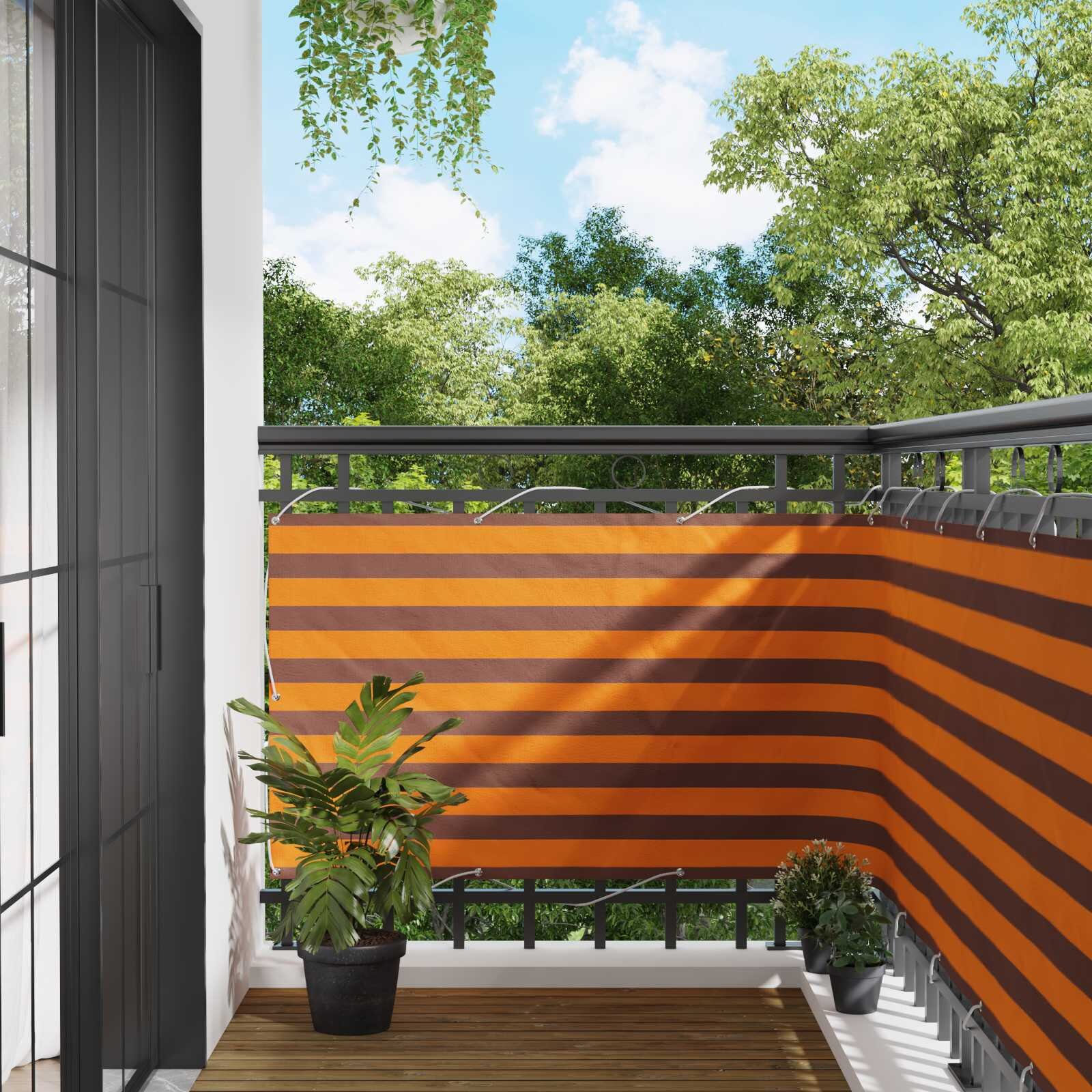 vidaXL Балконен екран 100 x 500 cm Оксфордска тъкан Правоъгълна