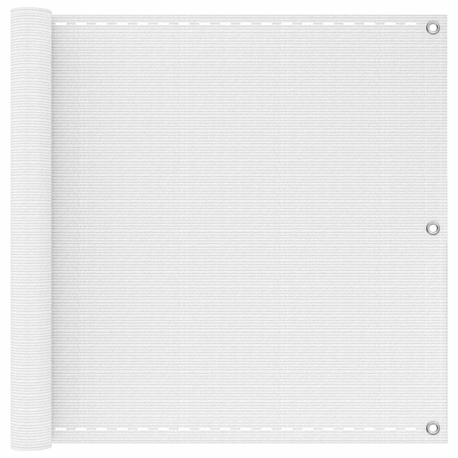 vidaXL Балконен екран Бяло 120 x 700 cm HDPE и алуминий