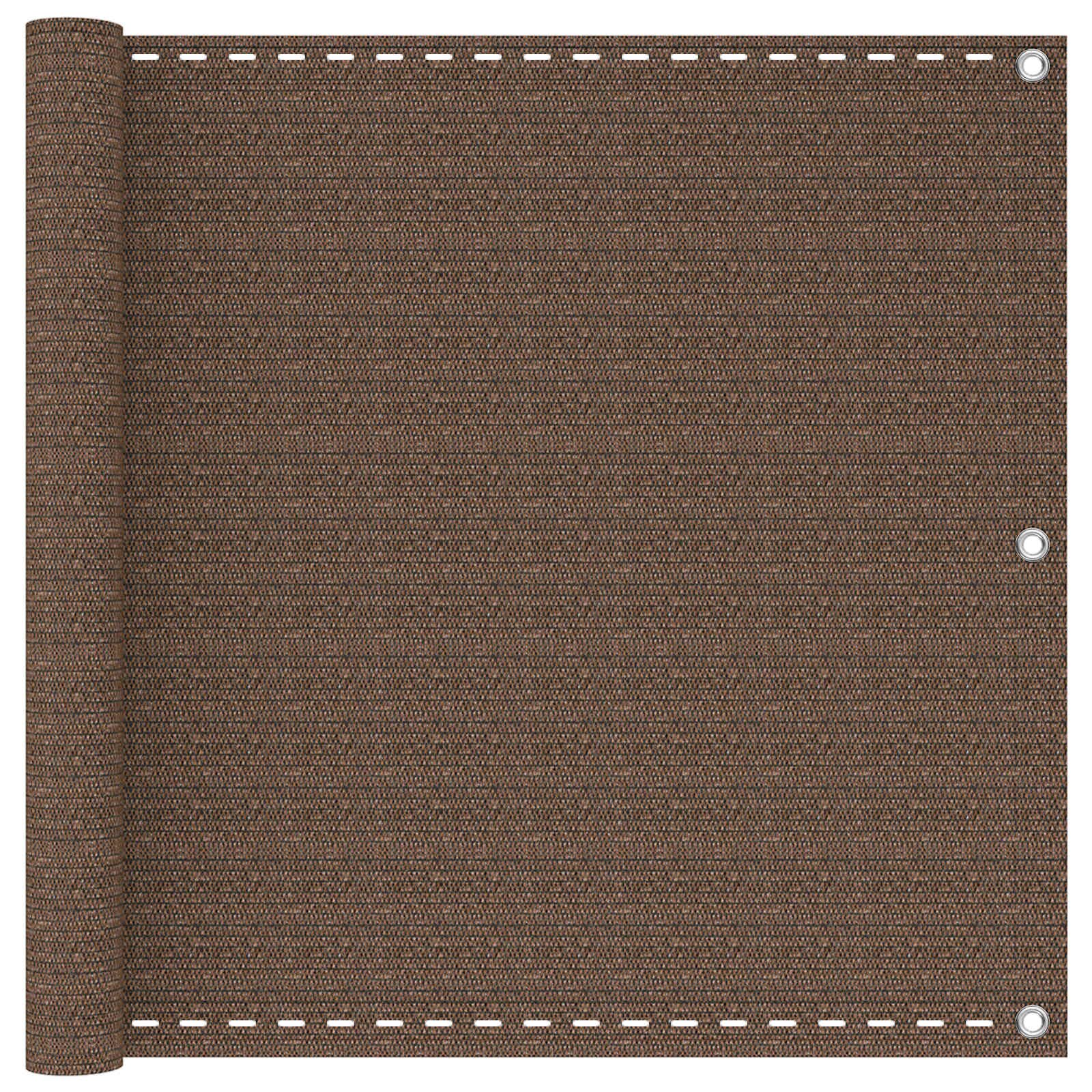 vidaXL Балконен екран Кафяво 75 x 700 cm HDPE и алуминий