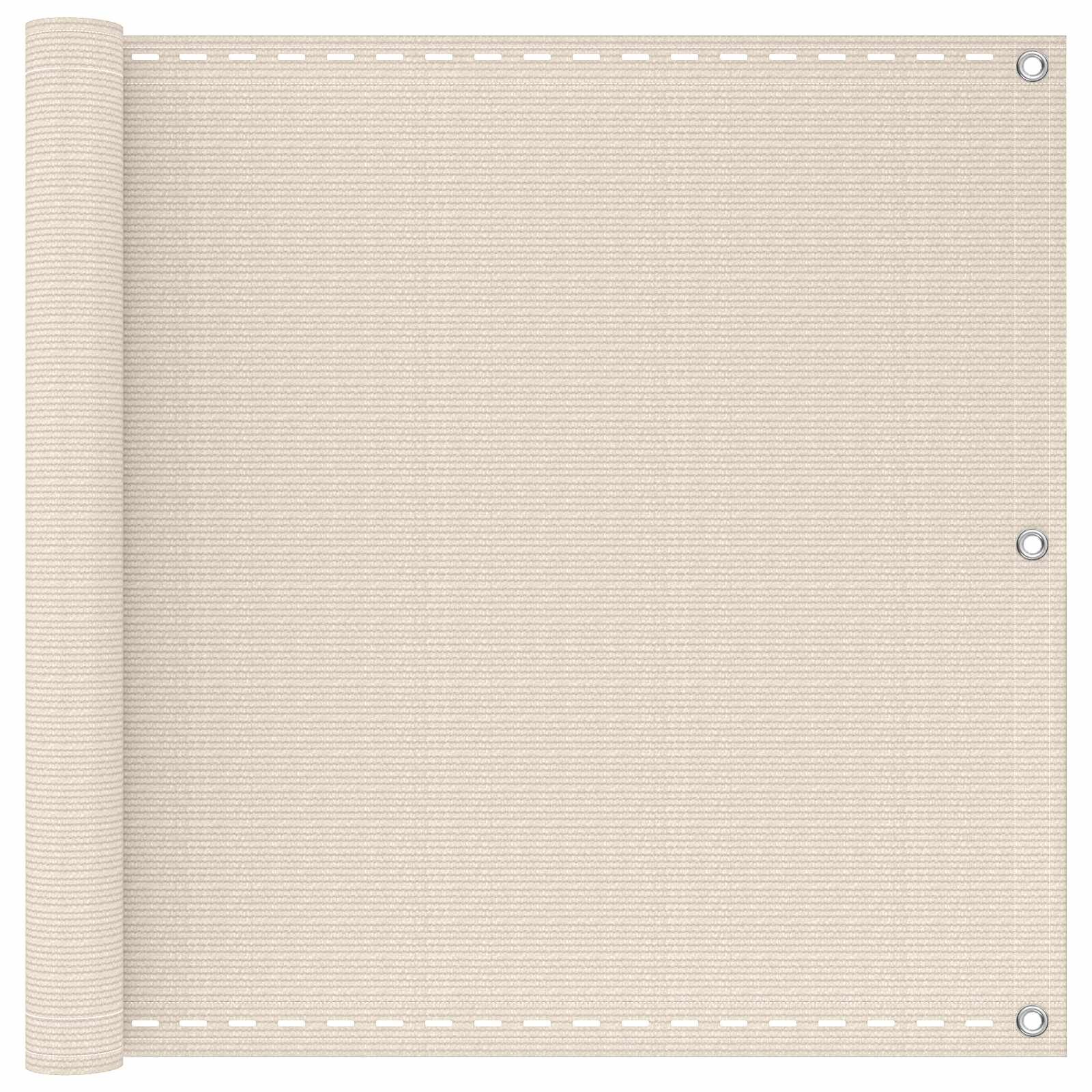 vidaXL Балконен екран Кремаво 75 x 700 cm HDPE и алуминий