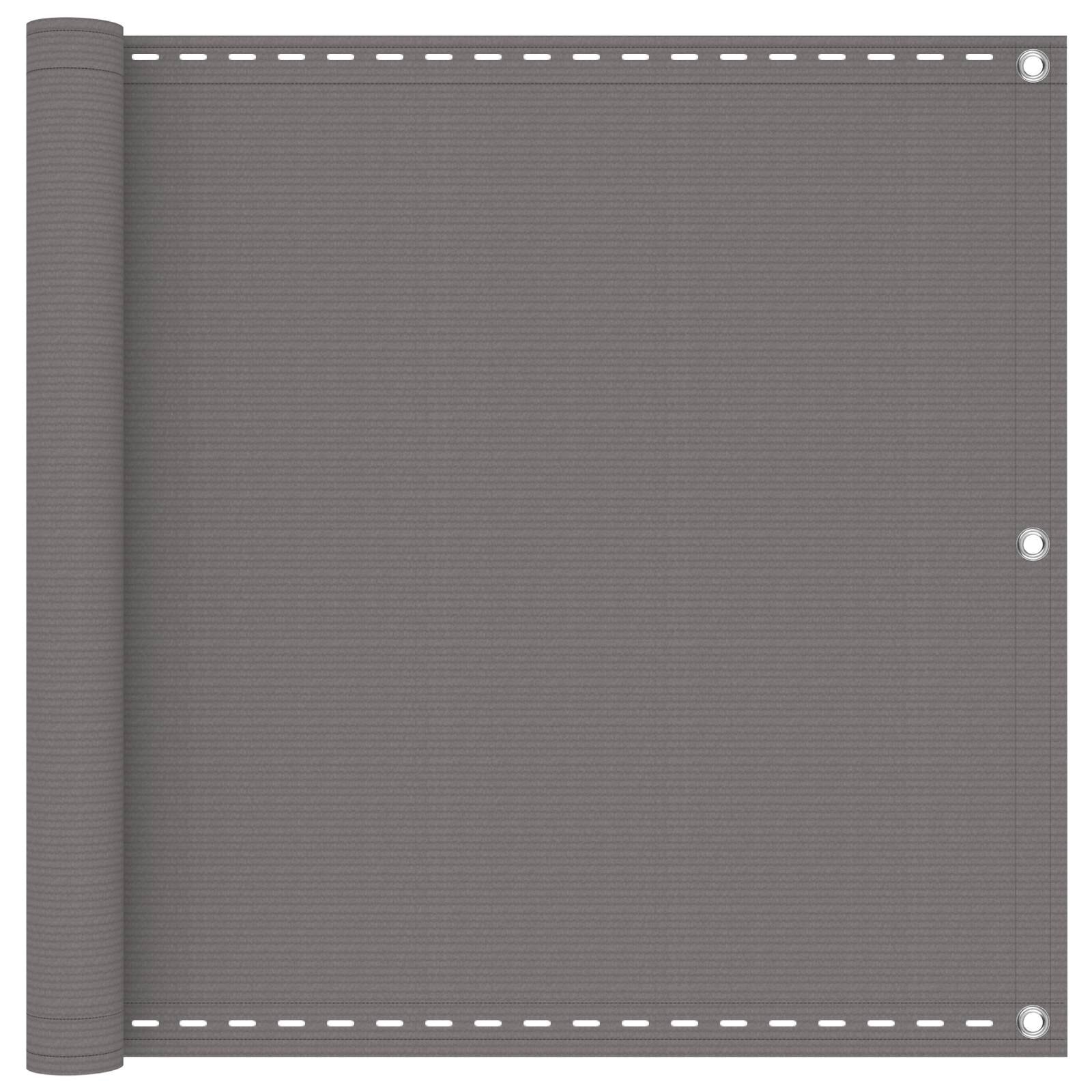 vidaXL Балконен екран Светлосиво 120 x 600 cm HDPE и алуминий