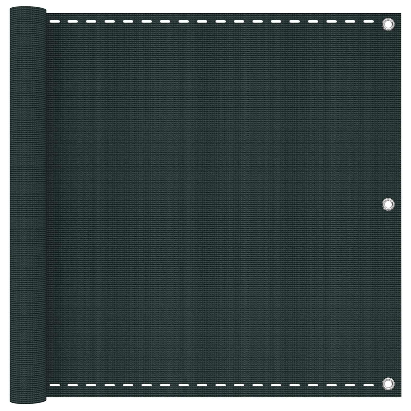 vidaXL Балконен екран Тъмнозелено 90 x 1200 см HDPE и алуминий