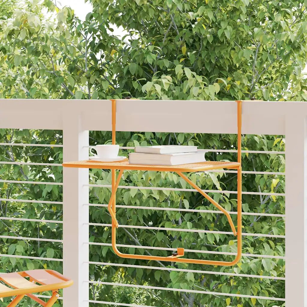 vidaXL Балконска масичка жълта 60x40 см стомана