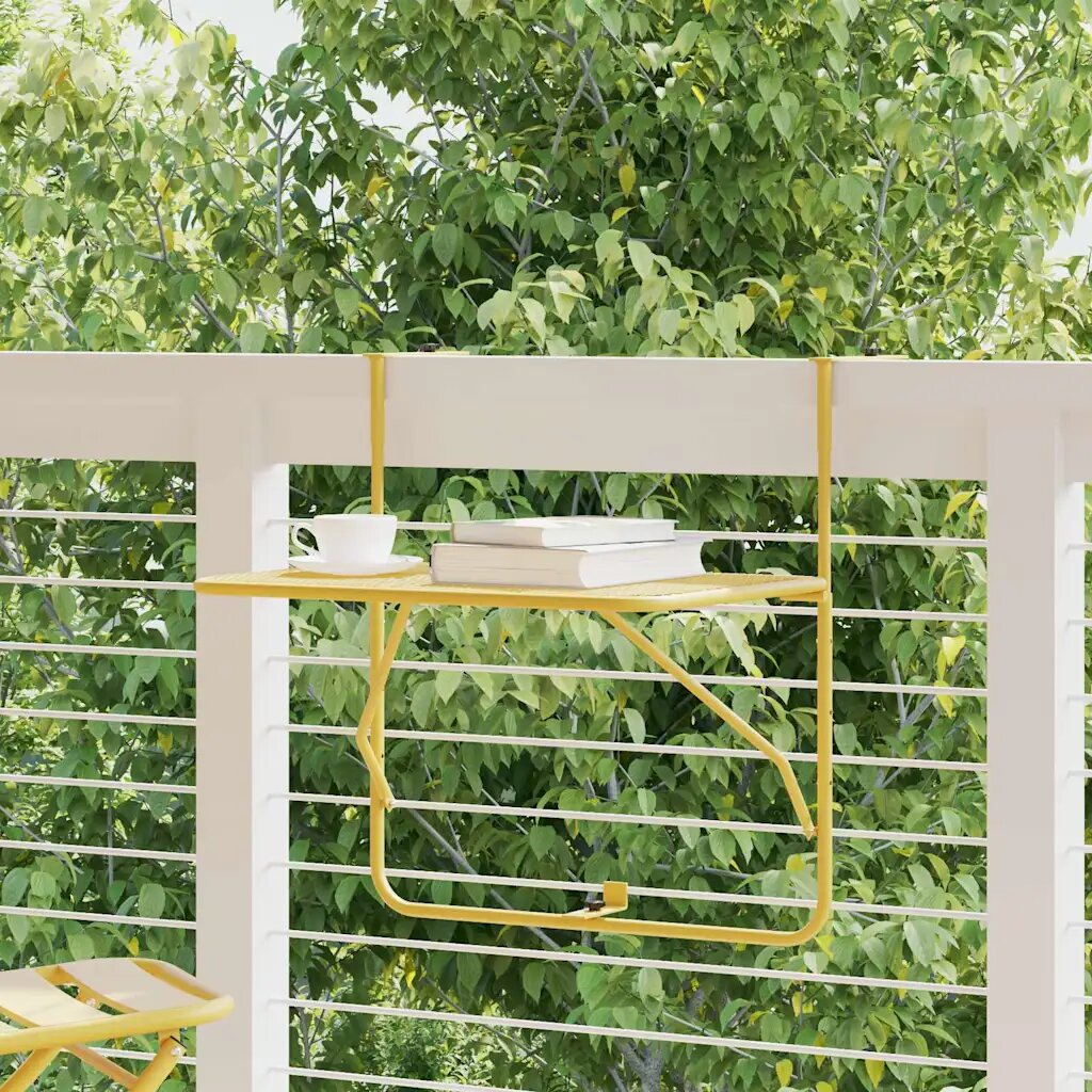 vidaXL Балконска масичка златиста 60x40 см стомана