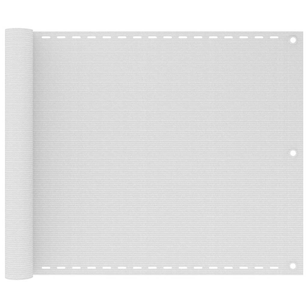 vidaXL Балконски екран HDPE 75x400 см бял