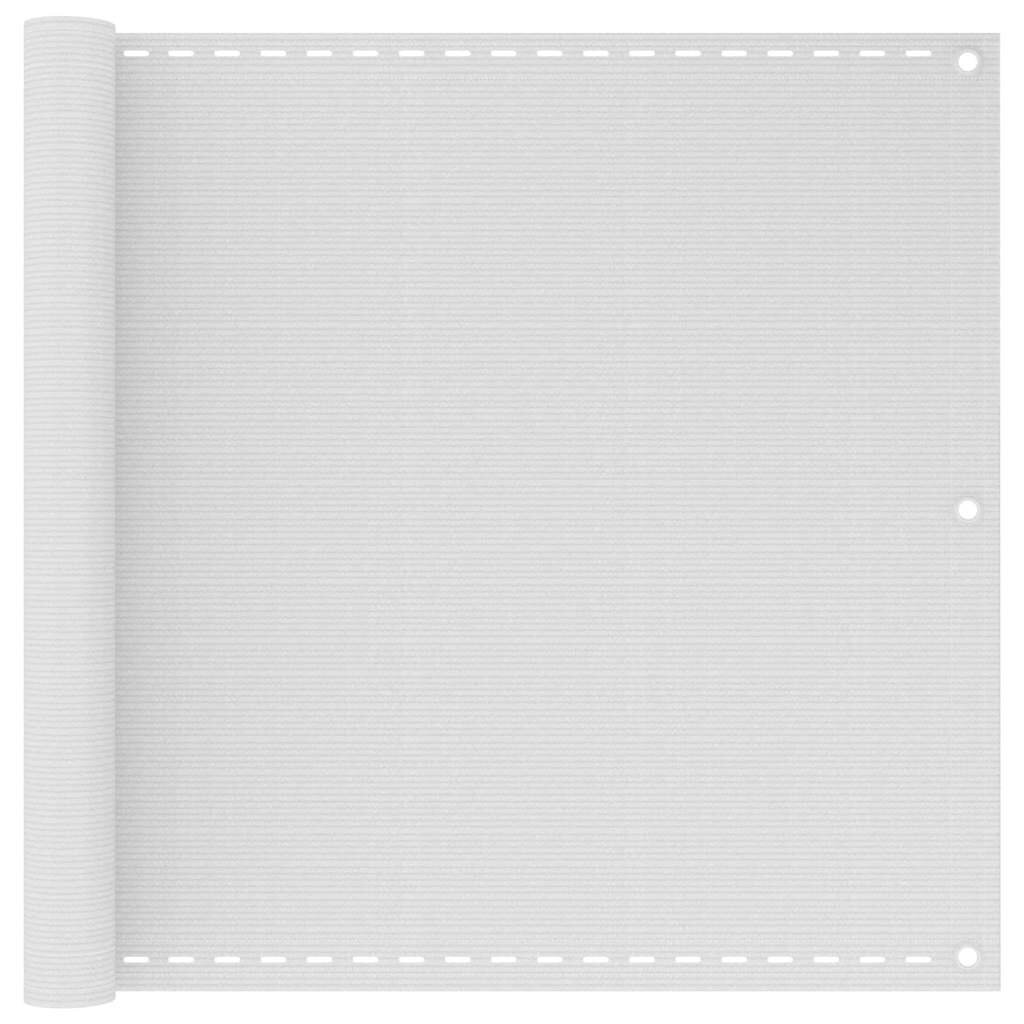 vidaXL Балконски екран HDPE 90x400 см бял