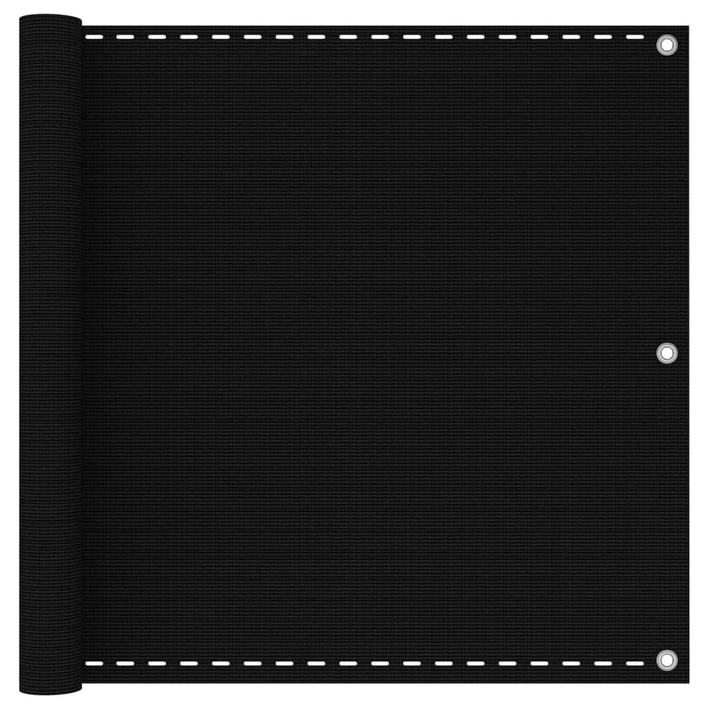 vidaXL Балконски параван черен 90x500 см HDPE