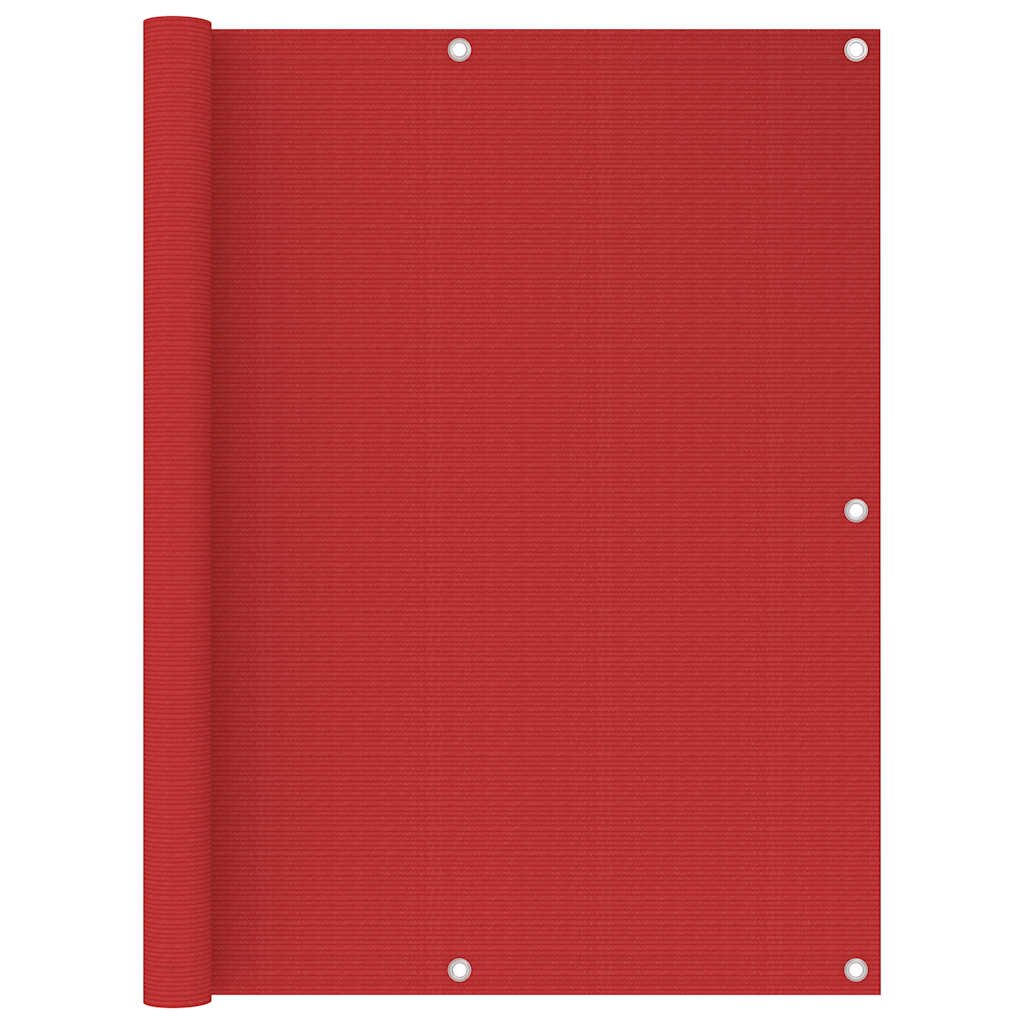 vidaXL Балконски параван червен 120x300 см HDPE