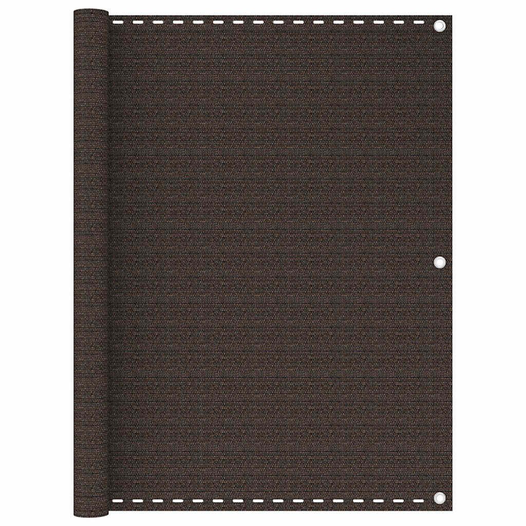 vidaXL Балконски параван кафяв 120x600 см HDPE