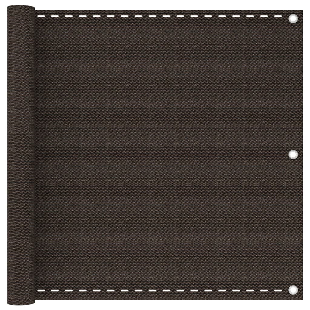vidaXL Балконски параван кафяв 90x300 см HDPE