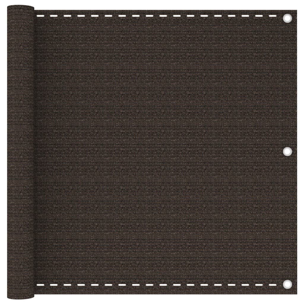 vidaXL Балконски параван кафяв 90x600 см HDPE