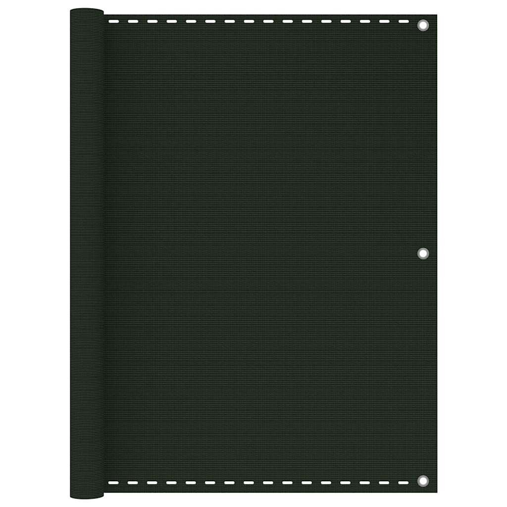 vidaXL Балконски параван тъмнозелен 120x600 см HDPE