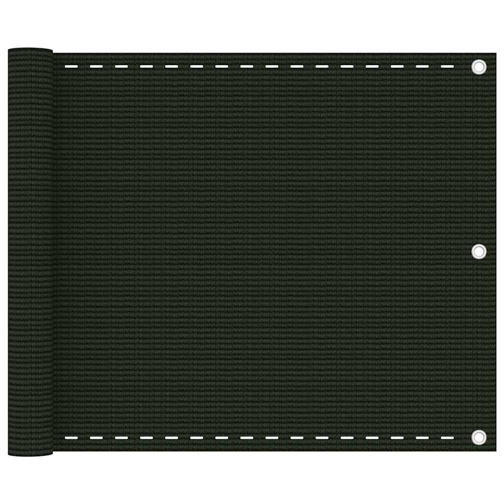 vidaXL Балконски параван тъмнозелен 75x400 см HDPE