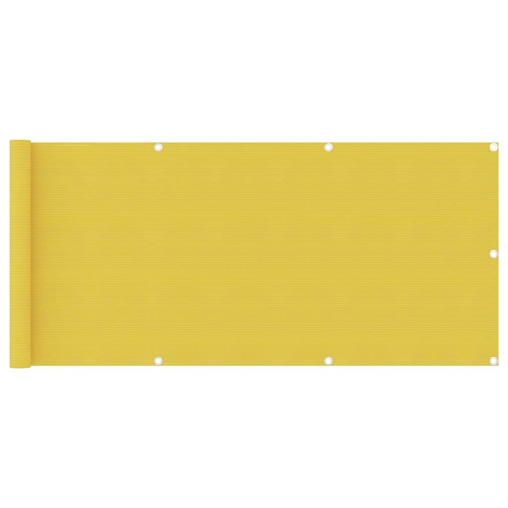vidaXL Балконски параван жълт 75x400 см HDPE