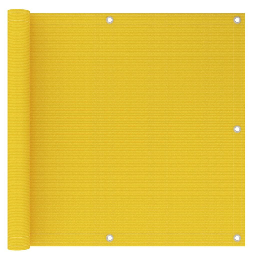 vidaXL Балконски параван жълт 90x500 см HDPE