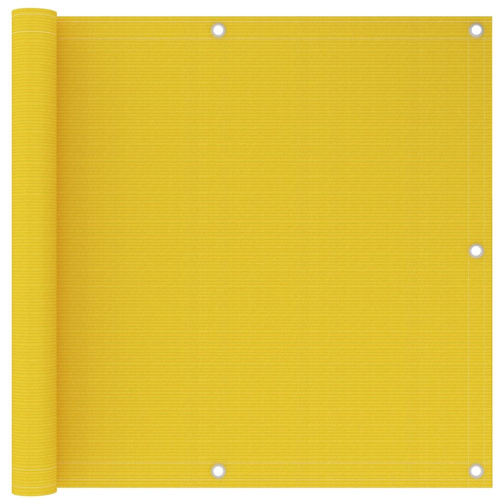 vidaXL Балконски параван жълт 90x600 см HDPE