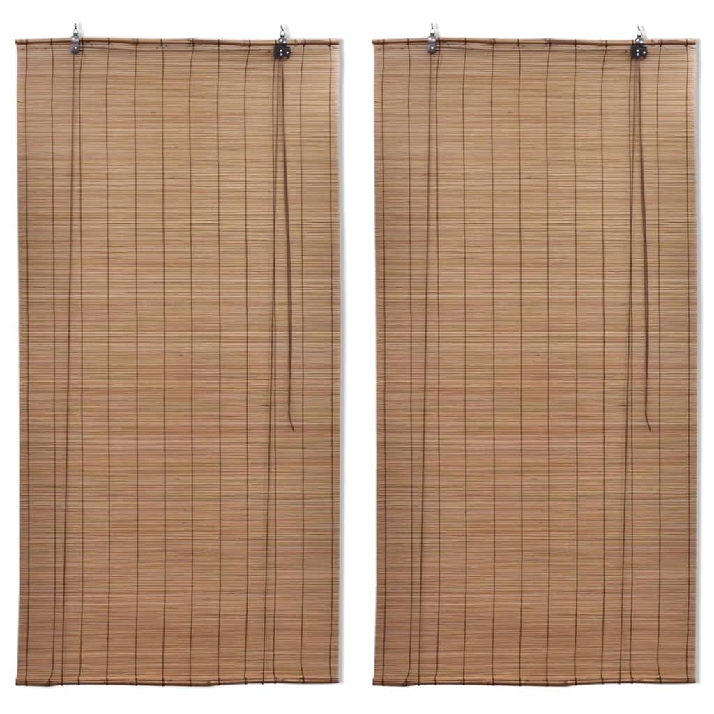 vidaXL Бамбукови ролетни щори 2 бр 150x220 см кафяви