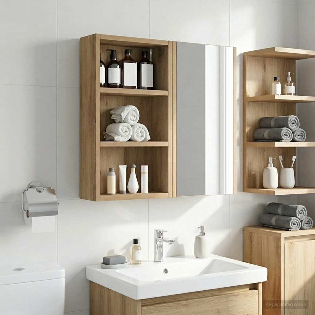 vidaXL Банен стенен шкаф Дъб Артизан 30 x 10 x 50 см