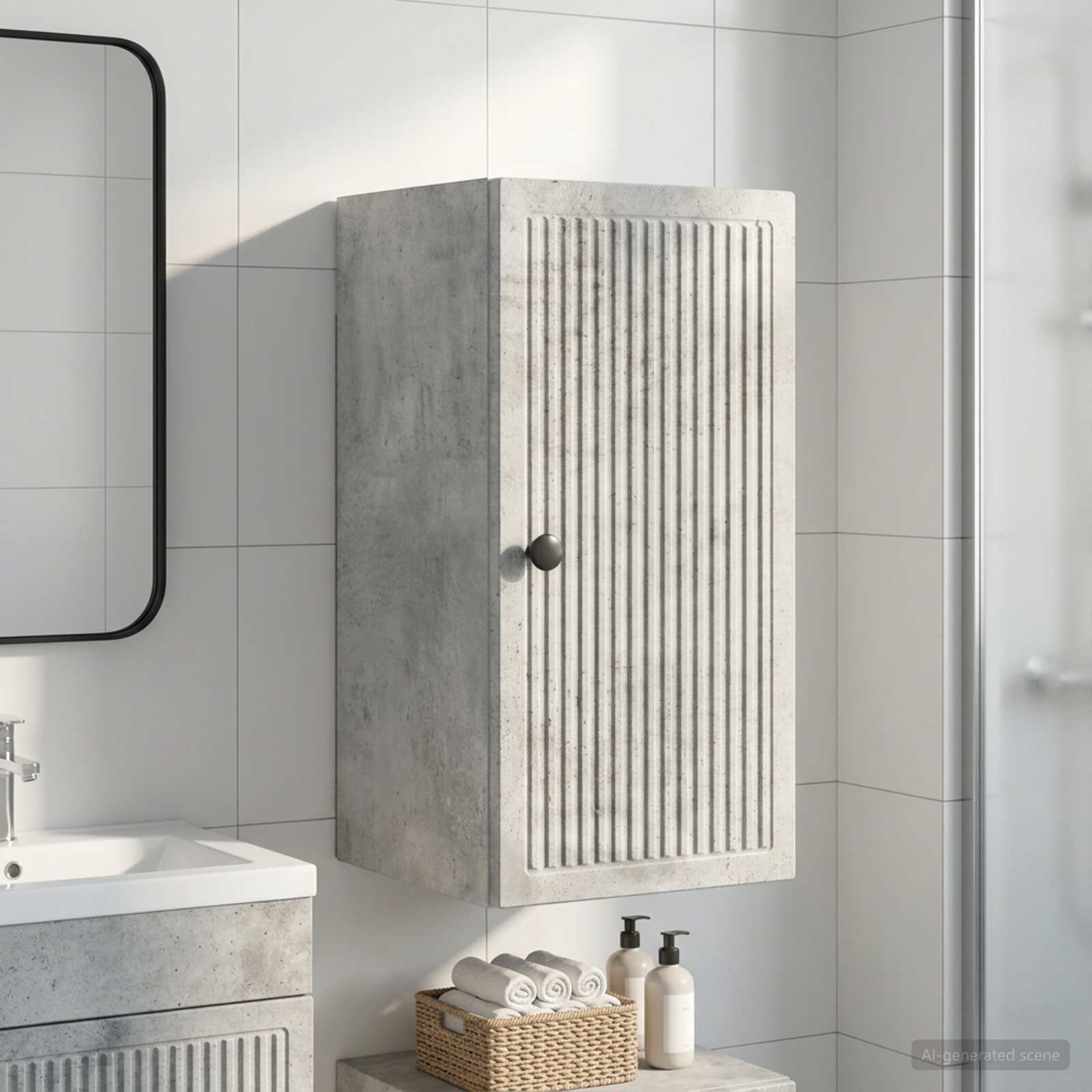 vidaXL Банен стенен шкаф EDE Бетонно сиво 30 x 31 x 59 см