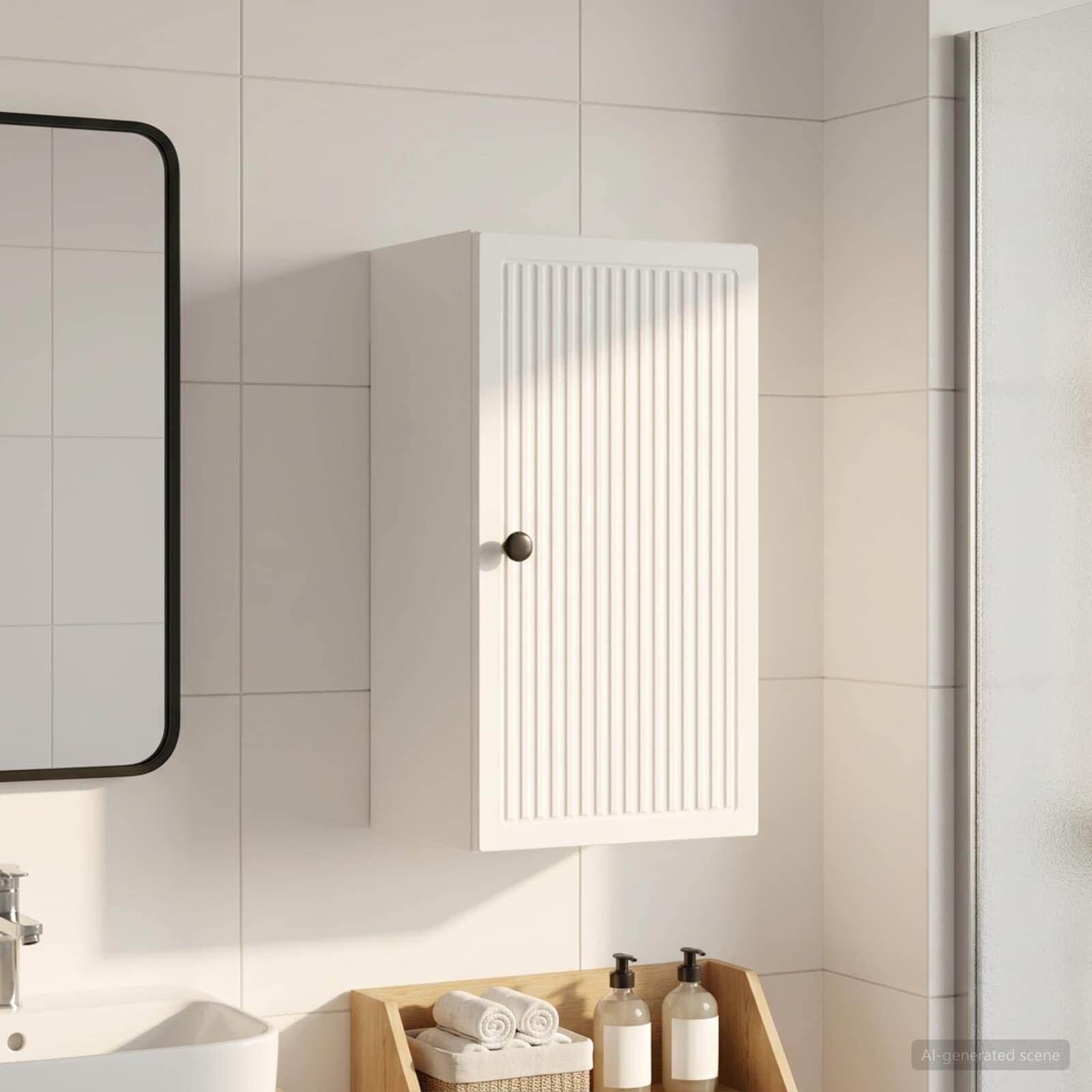 vidaXL Банен стенен шкаф EDE Бяло 30 x 31 x 59 см Инженерна дървесина