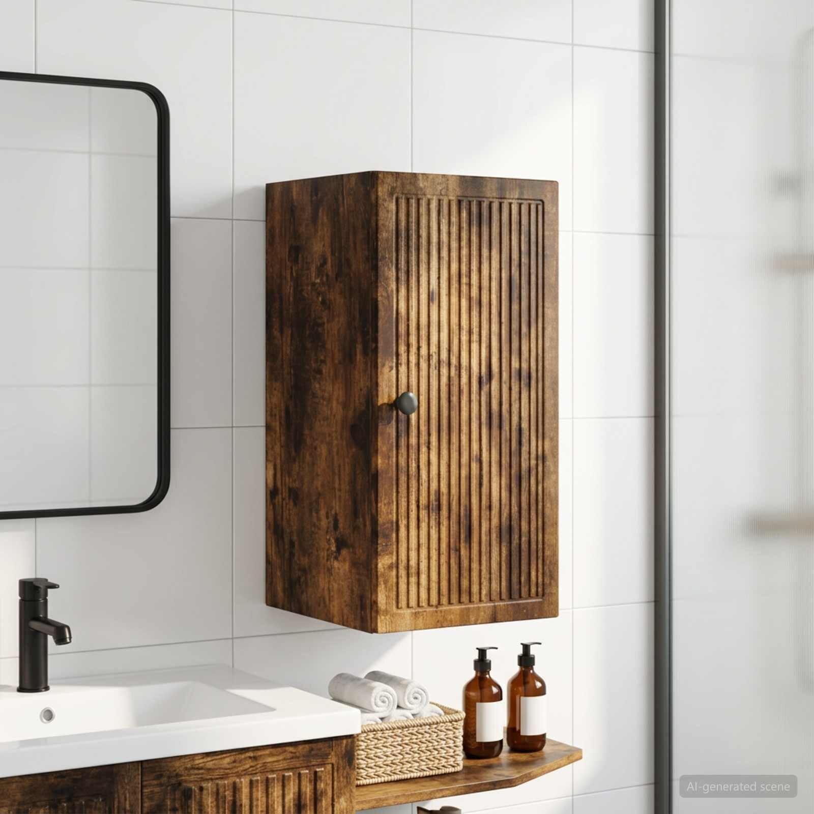 vidaXL Банен стенен шкаф EDE Опушен дъб 30 x 31 x 59 см