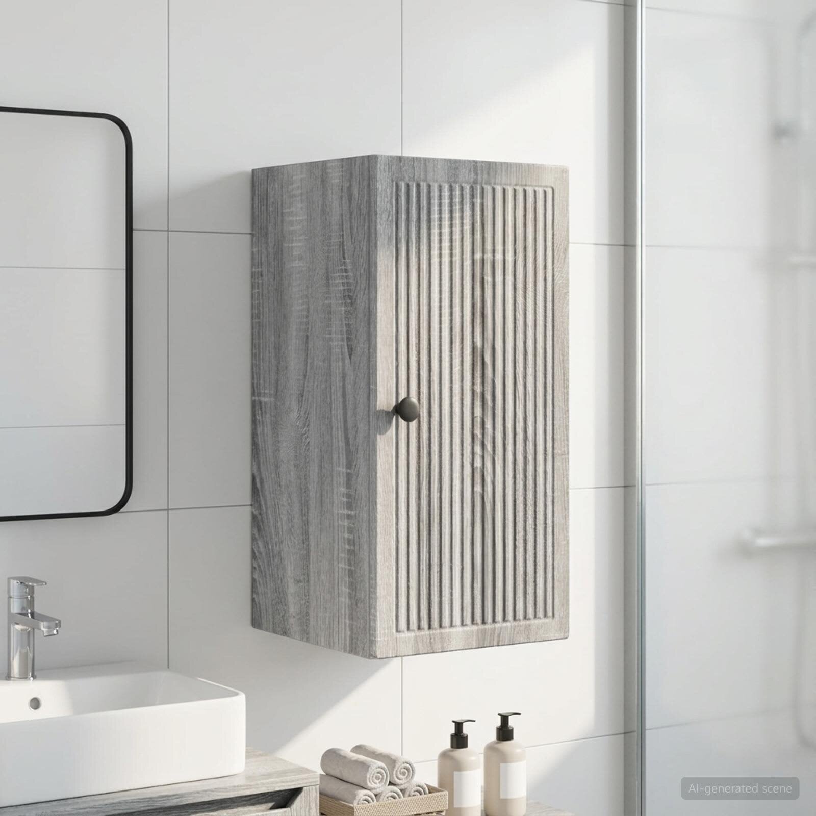 vidaXL Банен стенен шкаф EDE Сив Сонома 30 x 31 x 59 см