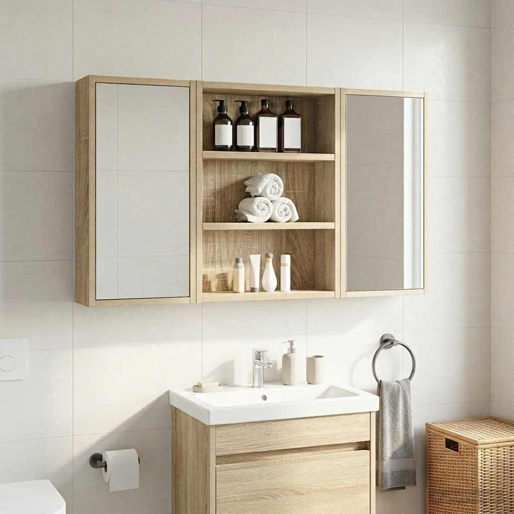 vidaXL Банен стенен шкаф Сонома дъб 40 x 10 x 50 см