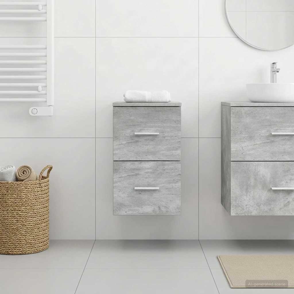 vidaXL Банков шкаф Междинен Бетонно сиво 30 x 35 x 50 см