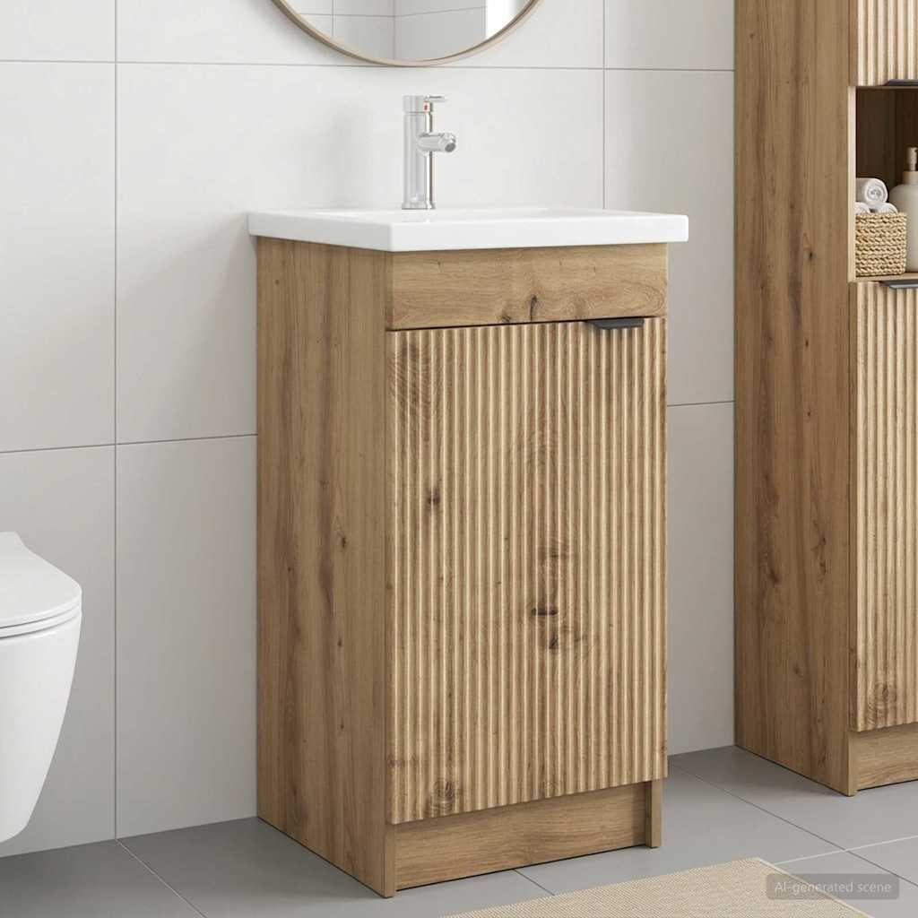 vidaXL Баня с мивка Дъб артизан 42 x 40 x 845 см Инженерна дървесина