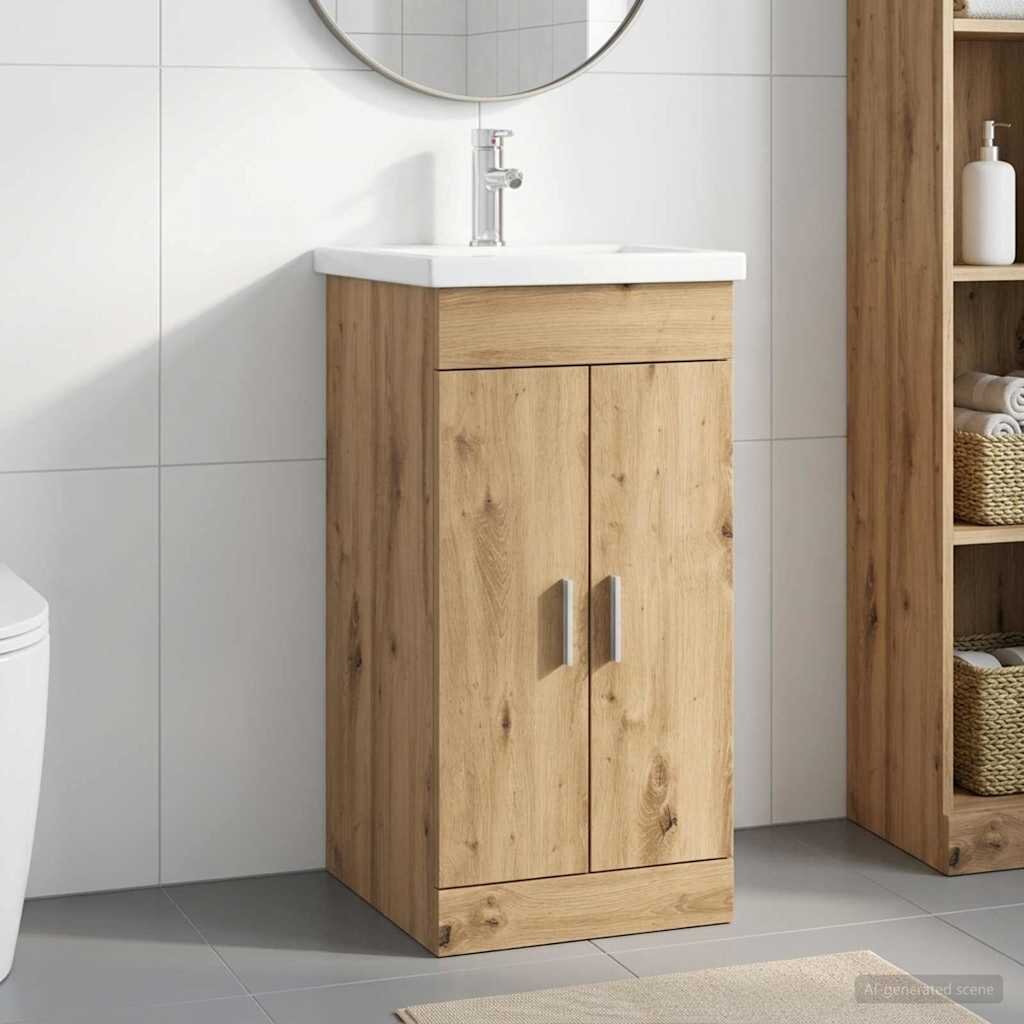 vidaXL Баня с мивка Дъб артизан 42 x 40 x 845 см Инженерна дървесина