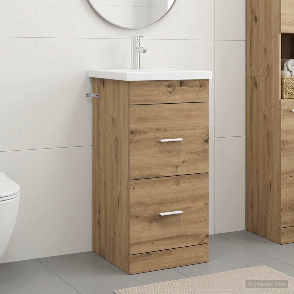 vidaXL Баня с мивка Дъб артизан 42 x 40 x 845 см Инженерна дървесина
