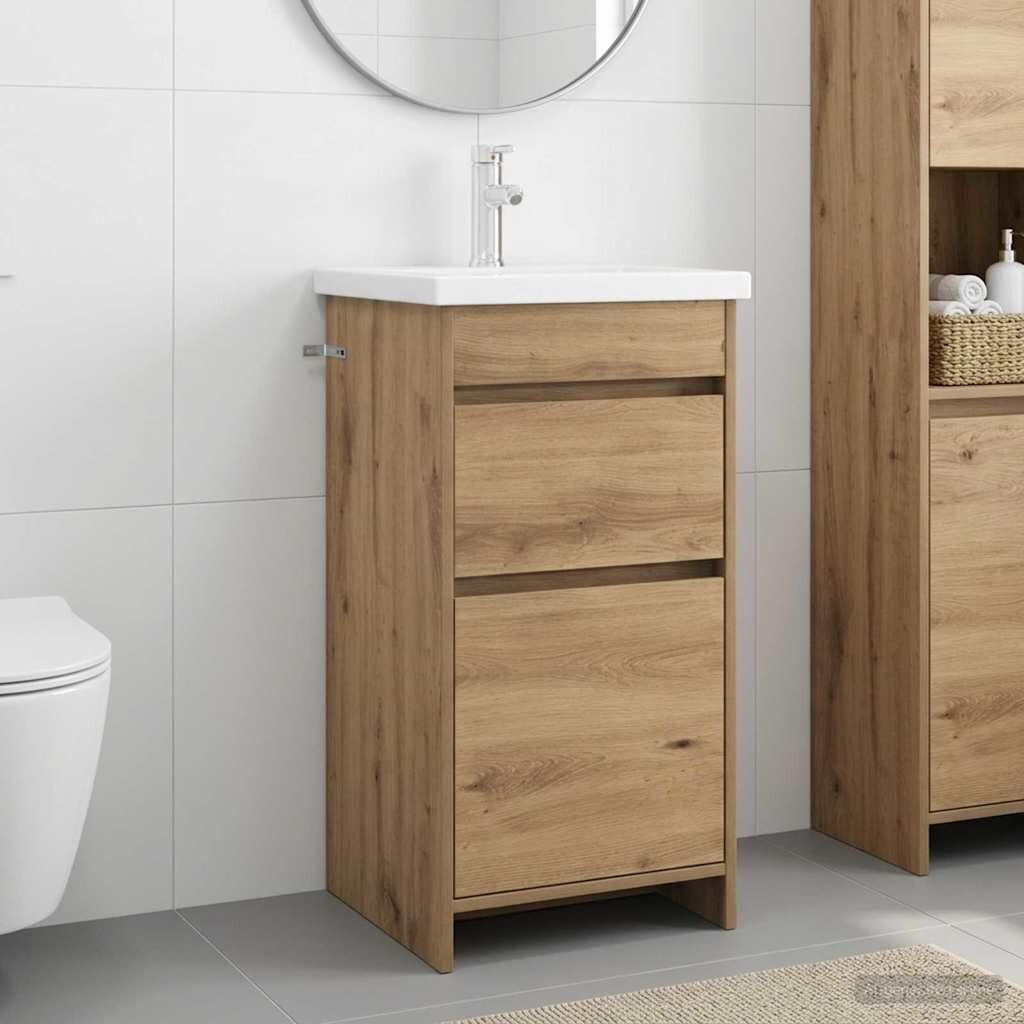 vidaXL Баня с мивка Дъб артизан 42 x 40 x 845 см Инженерна дървесина