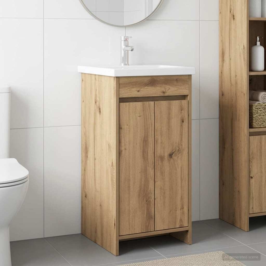 vidaXL Баня с мивка Дъб артизан 42 x 40 x 845 см Инженерна дървесина