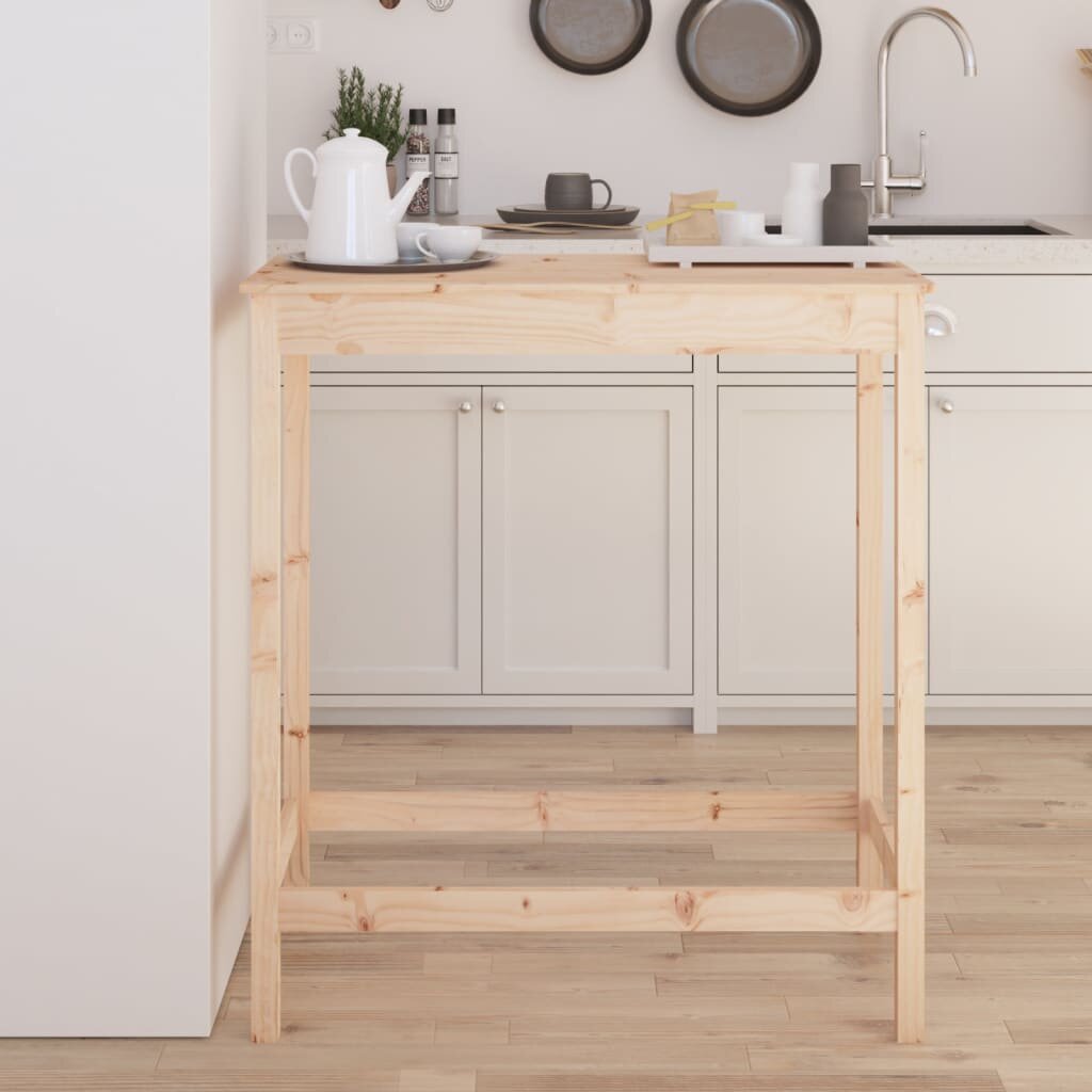 vidaXL Бар маса 100x50x110 см борово дърво масив