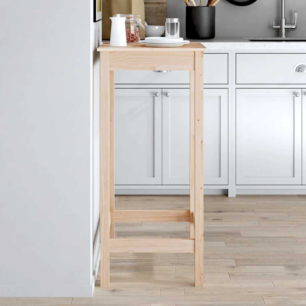 vidaXL Бар маса 50x50x110 см борово дърво масив