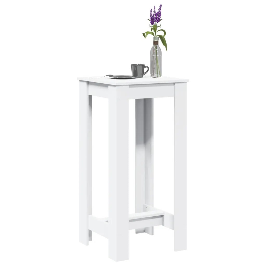 vidaXL Бар маса бяла 51x50x1035 см инженерно дърво