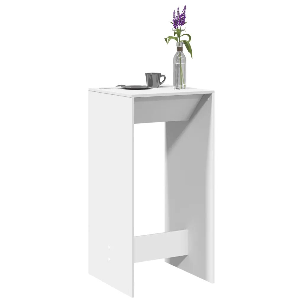 vidaXL Бар маса бяла 51x50x1035 см инженерно дърво